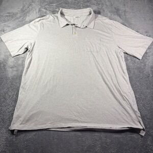 Duck Camp Mens XXL Bamboo‎ Blend Short Sleeve Polo Shirt Light Gray Heathered